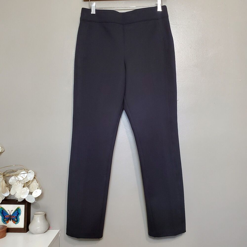 SPANX Black Pants Women's Size Medium Ankle Ponte Pull On Slimming Stretch